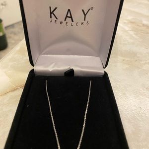 14K White Gold Cable Chain Necklace - 16 in